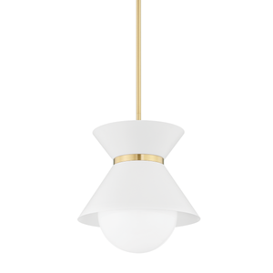 Troy F8615-SWH/PBR 1 Light Small Pendant
