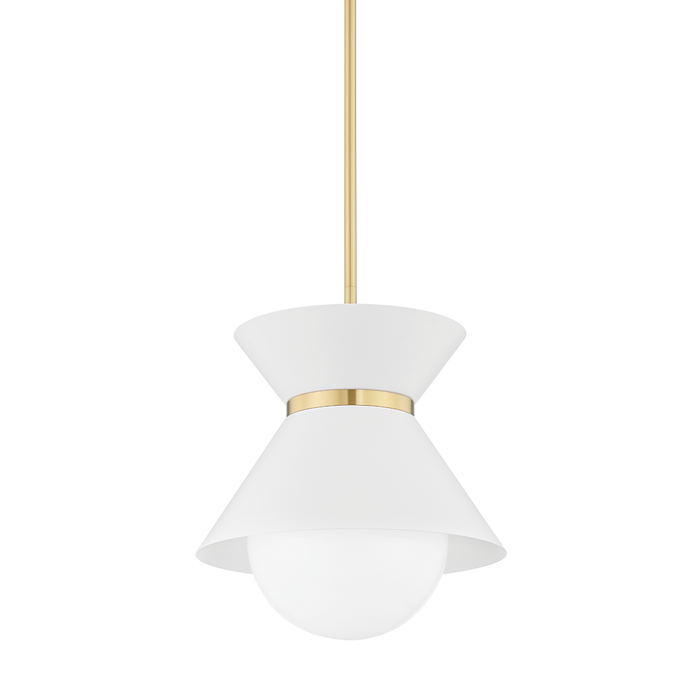 Troy F8615-SWH/PBR 1 Light Small Pendant