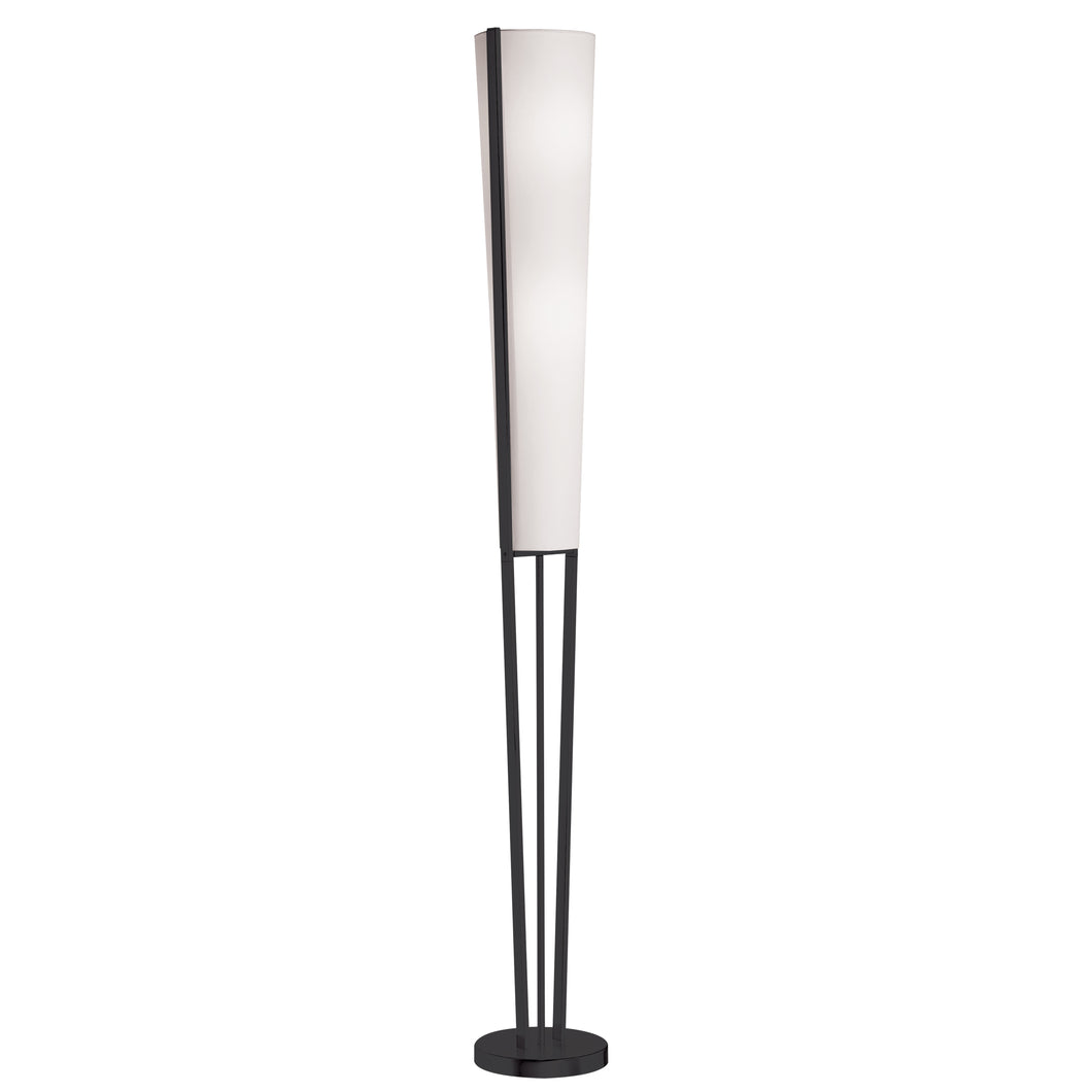 Dainolite 83323F-MB 2LT Incand Floor Lamp, MB w/ WH Shade