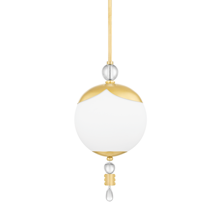 Hudson Valley KBS1748701S-AGB 1 Light Small Pendant, Aged Brass