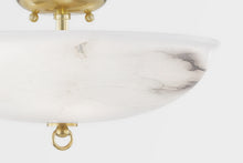 Load image into Gallery viewer, Hudson Valley MDS810-AGB 3 Light Semi Flush, Aged Brass