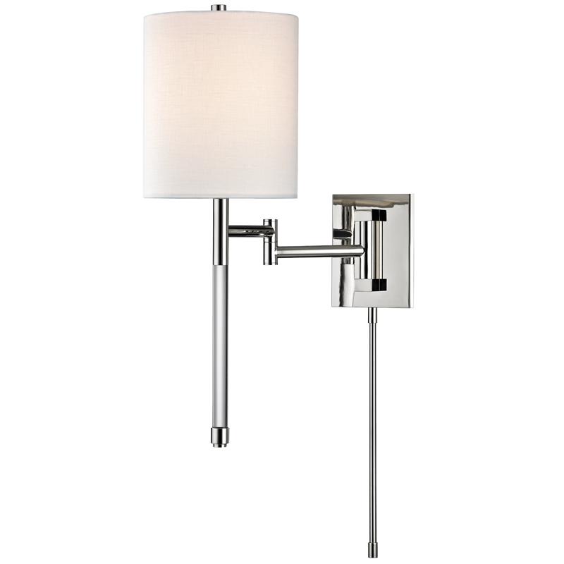 Local Lighting Hudson Valley 9421-Pn 1 Light Wall Sconce With Plug, PN WALL SCONCE