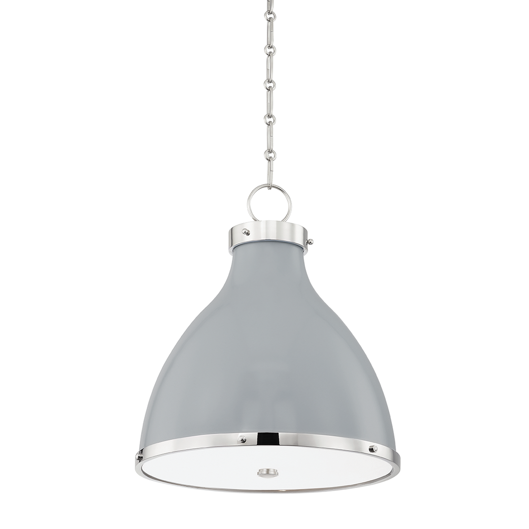 Hudson Valley MDS361-PN/PG 2 Light Small Pendant, Polished Nickel/Parma Gray Combo