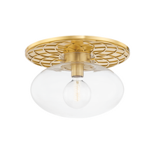 Load image into Gallery viewer, Hudson Valley 1418-AGB 1 Light Semi Flush, Aged Brass