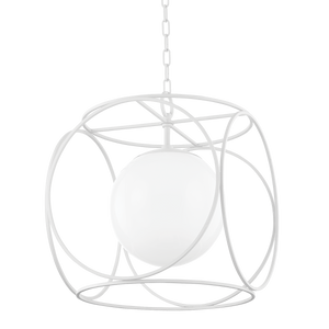 Mitzi H632701L-TWH 1 Light Large Pendant, Texture White