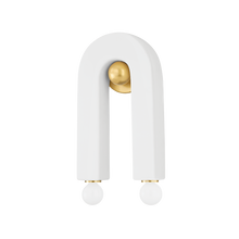 Load image into Gallery viewer, Mitzi H685102-AGB/CMW 2 Light Wall Sconce, Aged Brass/Ceramic Raw Matte White
