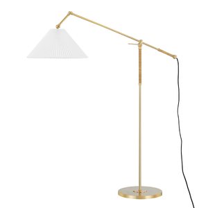 Hudson Valley MDSL512-AGB 1 Light Floor Lamp, Aged Brass
