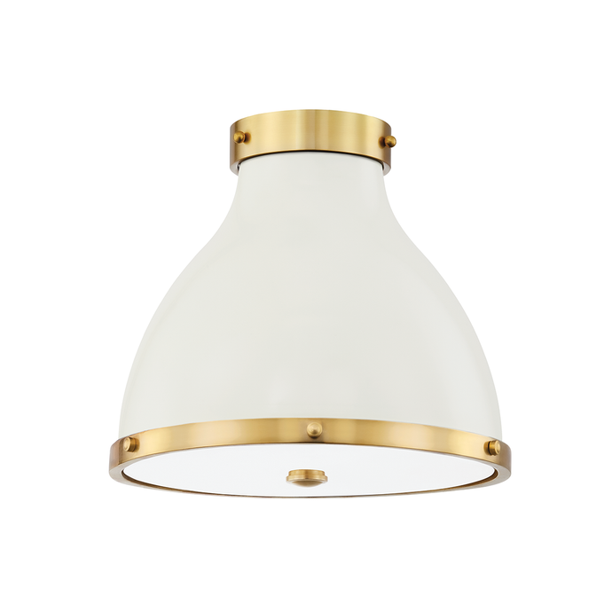 Hudson Valley MDS360-AGB/OW 2 Light Flush Mount, Aged Brass/Off White