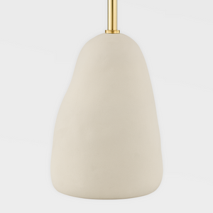 Mitzi HL692201-AGB/CBG 2 Light Table Lamp, Aged Brass/Ceramic Textured Beige