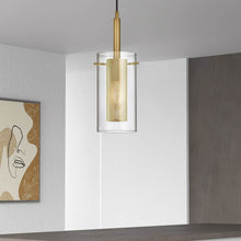 Load image into Gallery viewer, Dainolite 30961-CM-AGB 1LT Incandescent Pendant,  AGB w/ CLR Glass