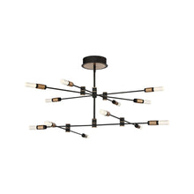 Load image into Gallery viewer, Eurofase 37051-013 Albany Chandelier, Deep Black/Brass