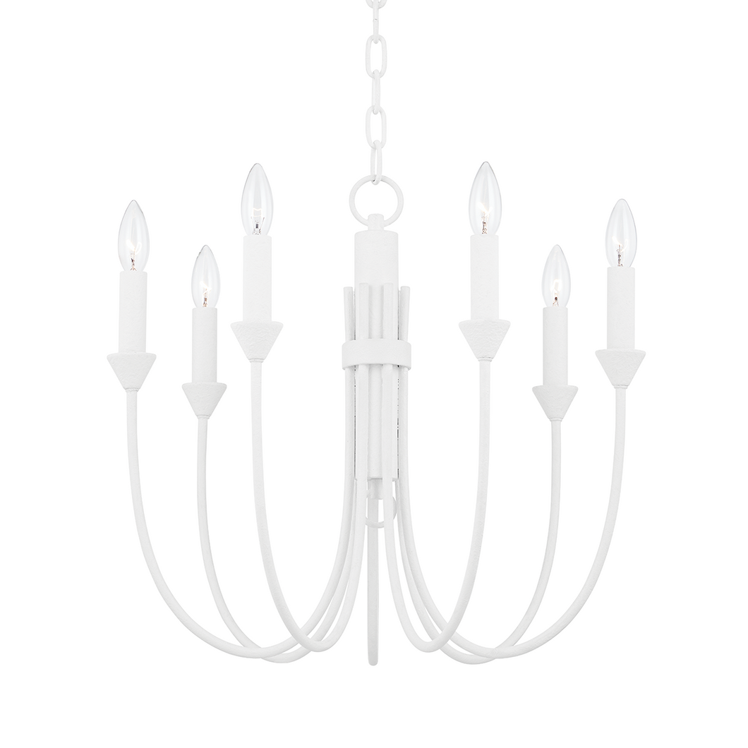 Troy F1007-GSW 7 Light Chandelier, Iron And Steel