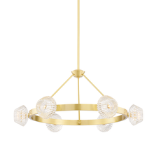 Load image into Gallery viewer, Hudson Valley 6135-AGB 6 Light Chandelier, Aged Brass