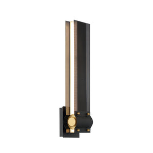 Eurofase 42710-011 Admiral 19" Outdoor LED Wall Sconce, Black+Gold