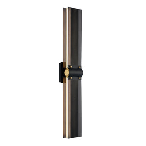 Eurofase 42711-018 Admiral 31" Outdoor LED Wall Sconce, Black+Gold