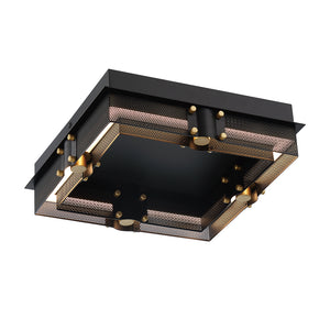 Eurofase 42715-016 Admiral 13" Outdoor LED Flush Mount, Black+Gold