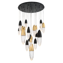 Load image into Gallery viewer, Eurofase 43860-043 Écrou 22 Light Chandelier In Mixed Black + Brass