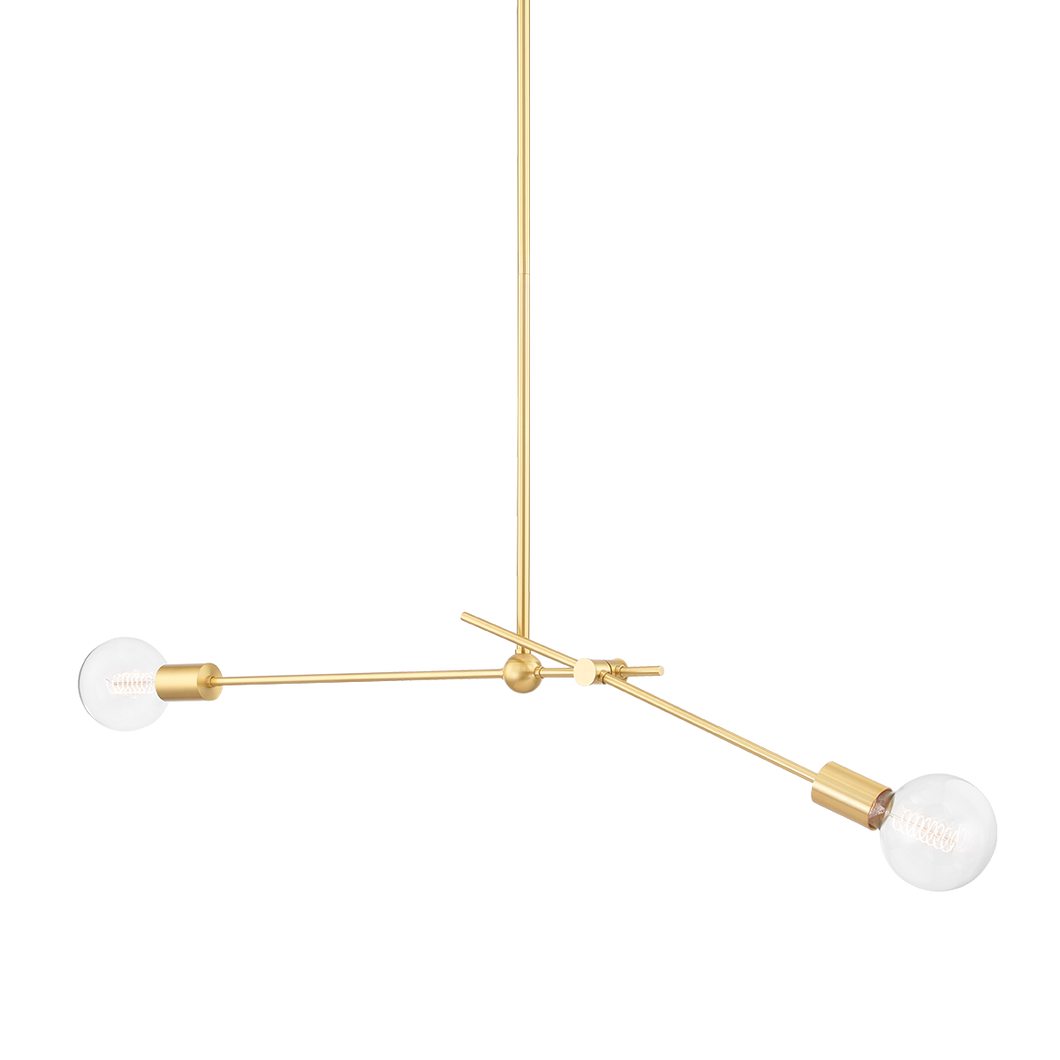 Mitzi H483702-AGB 2 Light Pendant, Aged Brass