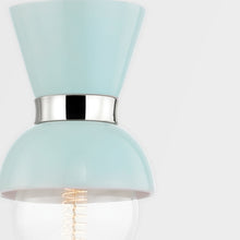 Load image into Gallery viewer, Mitzi H469701-PN/CRB 1 Light Pendant, Polished Nickel/Ceramic Gloss Robins Egg Blue