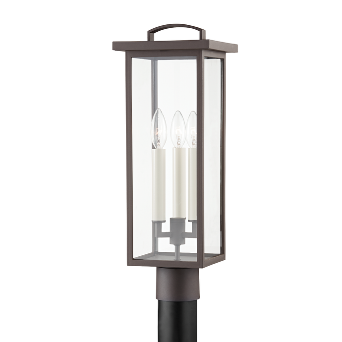 Troy P7524-TBZ 3 Light Exterior Post, Aluminum And Stainless Steel