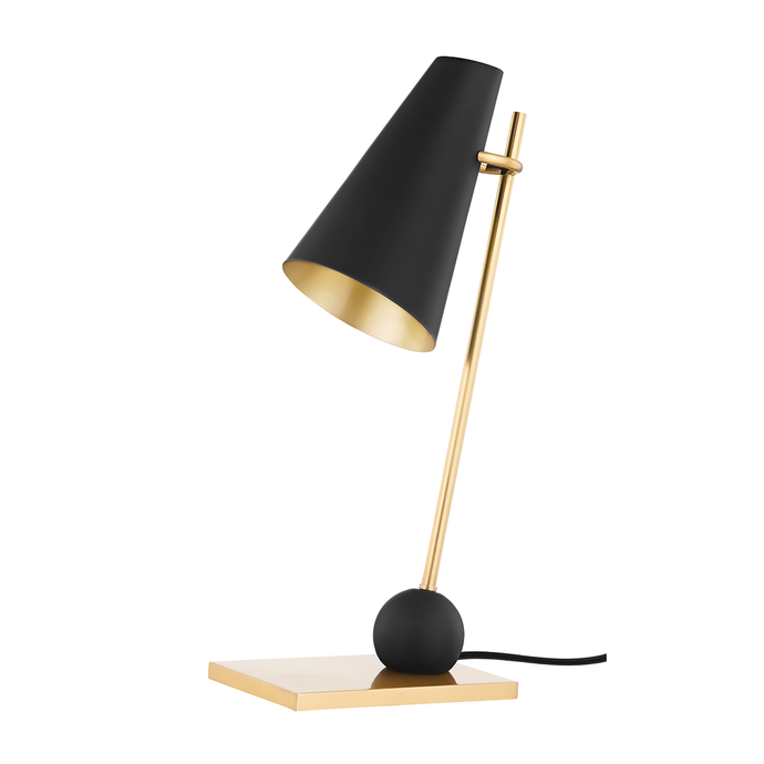 Hudson Valley KBS1745201-AGB/SBK 1 Light Table Lamp, Aged Brass/Soft Black