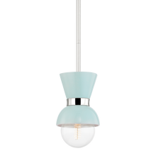 Load image into Gallery viewer, Mitzi H469701-PN/CRB 1 Light Pendant, Polished Nickel/Ceramic Gloss Robins Egg Blue