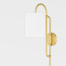 Load image into Gallery viewer, Mitzi HL641201-AGB 1 Light Portable Wall Sconce, Aged Brass