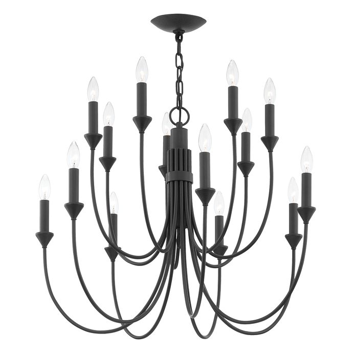 Troy F1014-FOR 14 Light Chandelier, Forged Iron