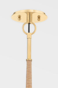 Hudson Valley 5214-AGB 1 Light Pendant, Aged Brass