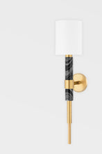 Load image into Gallery viewer, Corbett 396-01-VB/WM 1 Light Wall Sconce, Vintage Brass &amp; White Marble