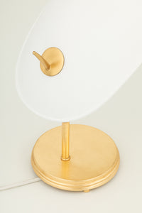Hudson Valley KBS1749201-GL/TWH 1 Light Table Lamp, Gold Leaf/Textured On White Combo