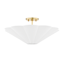 Load image into Gallery viewer, Mitzi H676603-AGB 3 Light Semi Flushmount, Aged Brass