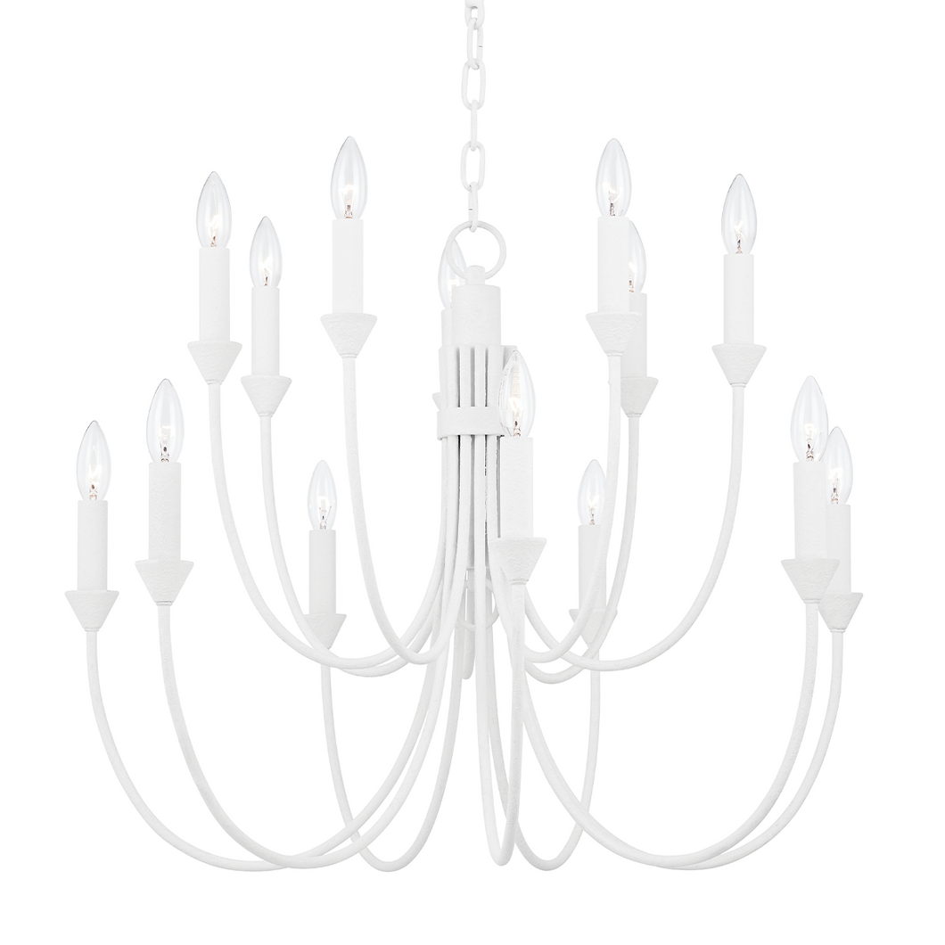 Troy F1014-GSW 14 Light Chandelier, Iron And Steel
