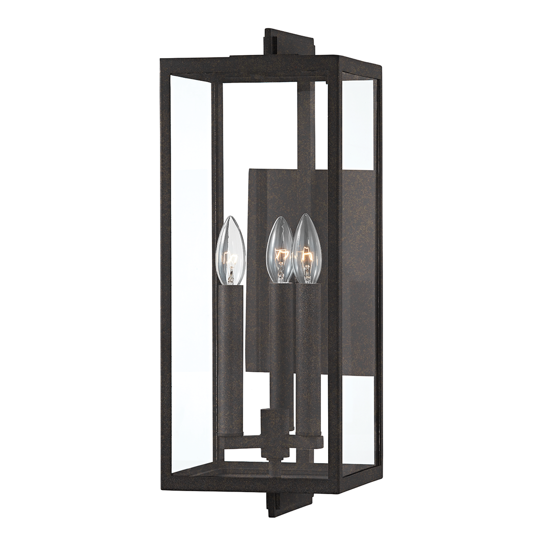 Troy B5513-FRN 3 Light Exterior Wall Sconce, Aluminum And Stainless Steel