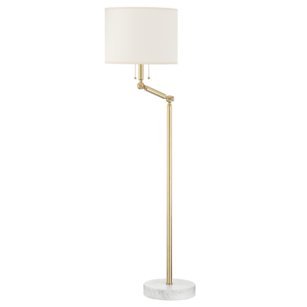 Hudson Valley MDSL151-AGB 2 Light Floor Lamp, Aged Brass