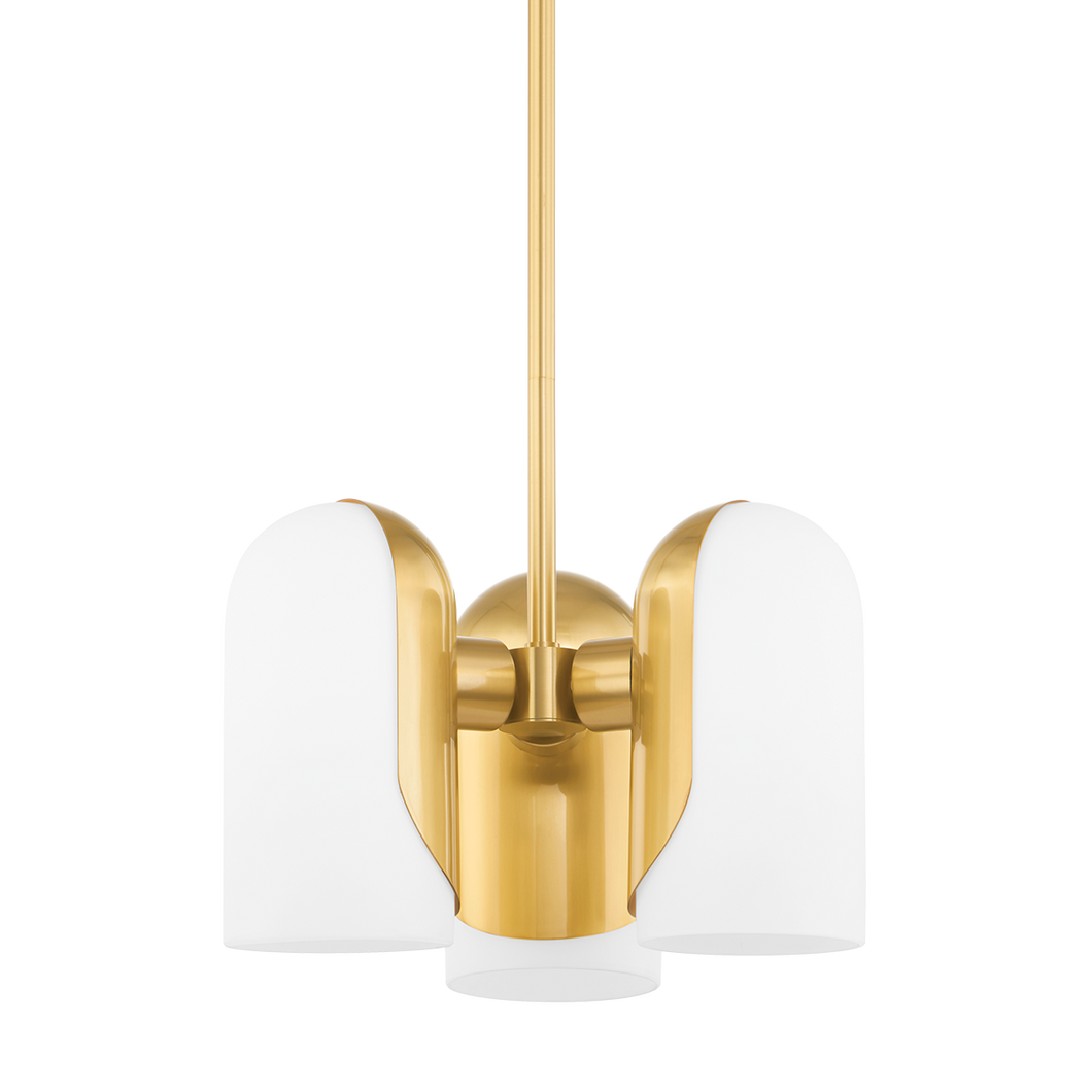 Mitzi H550703-AGB 3 Light Pendant, Aged Brass