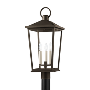 Troy P8921-TBZH 3 Light Large Exterior Post, Aluminum And Stainless Steel