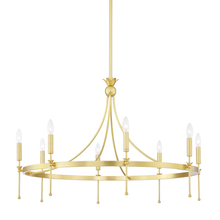 Load image into Gallery viewer, Hudson Valley 4338-AGB 8 Light Chandelier, Aged Brass