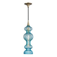 Load image into Gallery viewer, Hudson Valley 1600-Agb-Bl 1 Light Pendant With Blue Glass, AGB