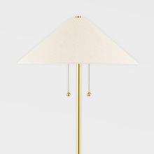 Load image into Gallery viewer, Mitzi HL692401-AGB/CBG 2 Light Floor Lamp, Aged Brass/Ceramic Textured Beige