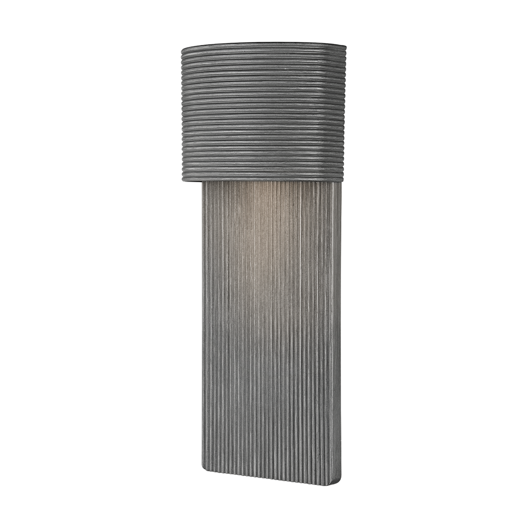 Troy B1217-GRA 1 Light Large Exterior Wall Sconce, Aluminum And Stainless Steel