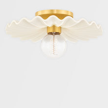 Load image into Gallery viewer, Mitzi H499903-AGB/CCR 3 Light Island Light, Aged Brass/Ceramic Gloss Cream