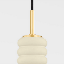 Load image into Gallery viewer, Mitzi H691701-AGB/CAI 1 Light Pendant, Aged Brass/Ceramic Antique Ivory