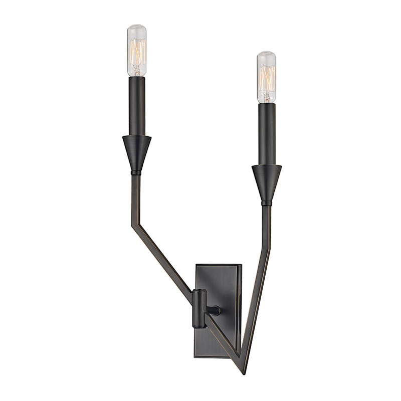 Local Lighting Hudson Valley 8502L-Ob 2 Light Left Wall Sconce, OB WALL SCONCE