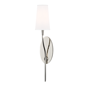 Local Lighting Hudson Valley 3711-Pn-Ws 1 Light Wall Sconce W/White Shade, PN WALL SCONCE