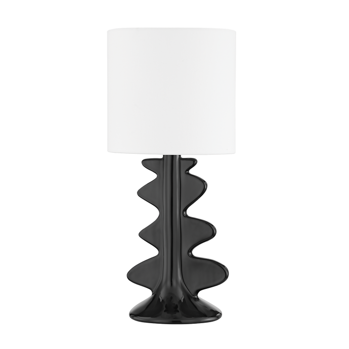 Mitzi HL684201-AGB/CGB 1 Light Table Lamp, Aged Brass/Ceramic Gloss Black