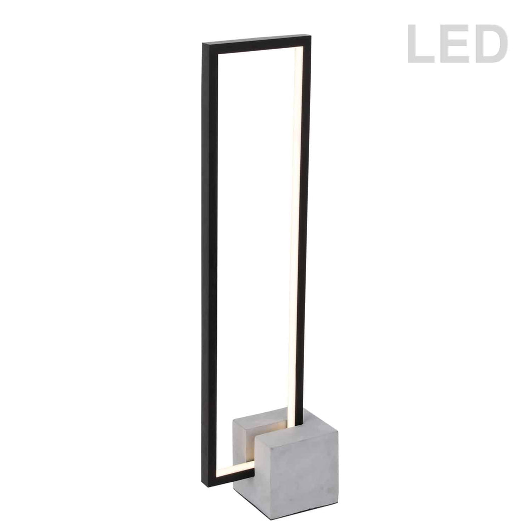 Dainolite FLN-LEDT25-MB 22W Table Lamp Black w/ Concrete Base