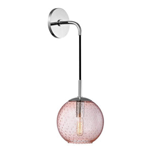Local Lighting Hudson Valley 2020-Pc-Pk 1 Light Wall Sconce-Pink Glass, PC WALL SCONCE