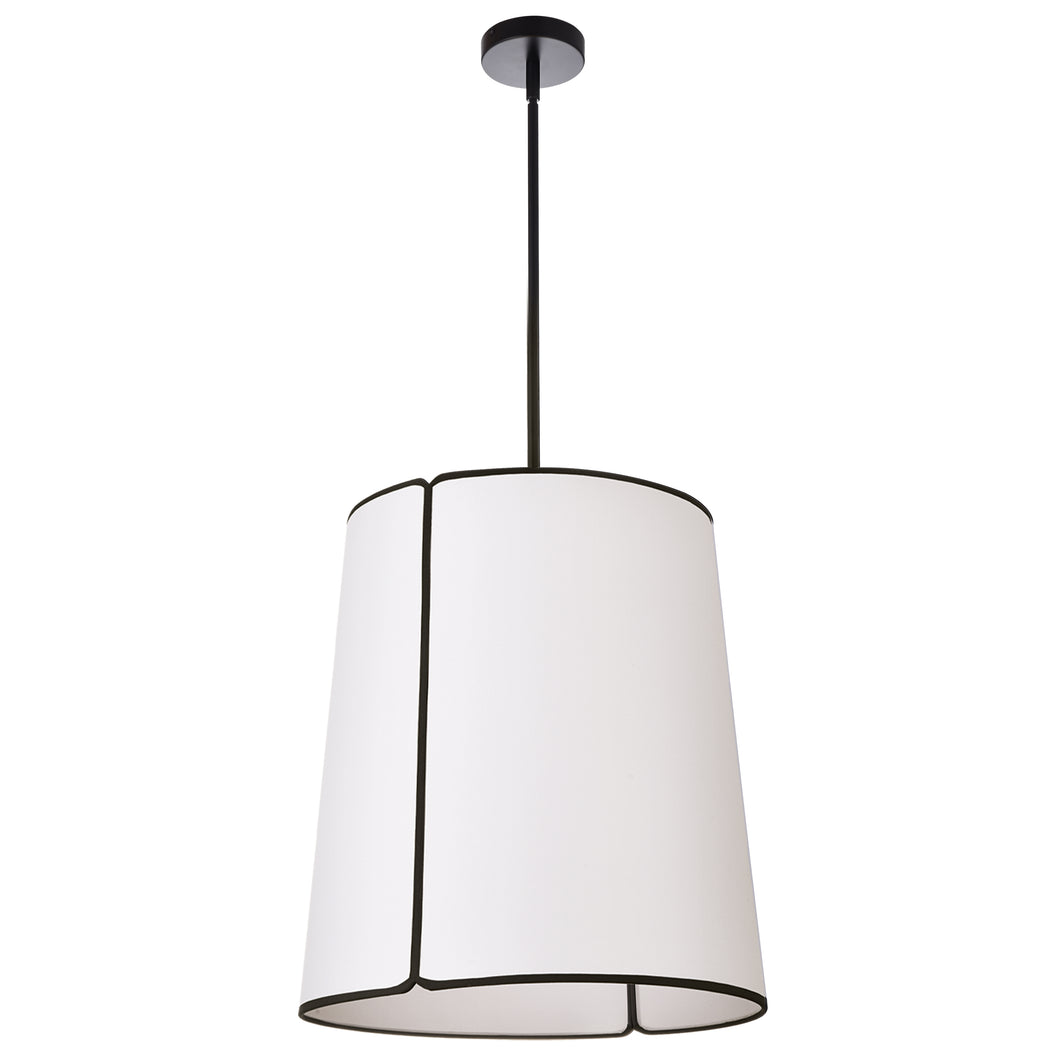 Dainolite NDR-183P-BK-WH 3LT Notched Pendant MB, WH Shade & Diff