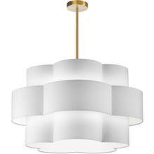 Load image into Gallery viewer, Dainolite PLX-284C-AGB-WH 4LT Incandescent Chandelier, AGB w/ White Shade